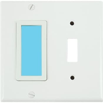 LimeLite SideLite 2-Gang Blue Glow Toggle Wall Plate (White)