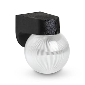 Image for Seasons 6 In Outdoor Led Flush-Mount Wall Porch Light W/ Clear Prismatic Globe Black from HD Supply