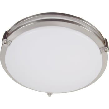Image for Saturn™ 13" 1-Light, Round Fluorescent w/ 26W, White Diffuser in Brushed Nickel Detail from HD Supply