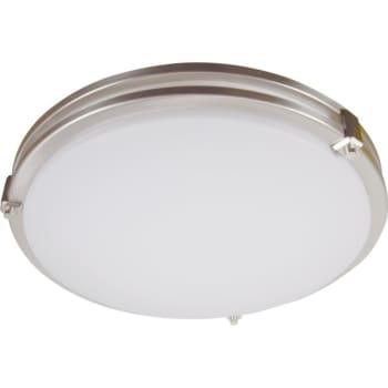 Saturn™ 16" Round Fluorescent w/ 52W, 2-Light, White Diffuser in Brushed Nickel Detail