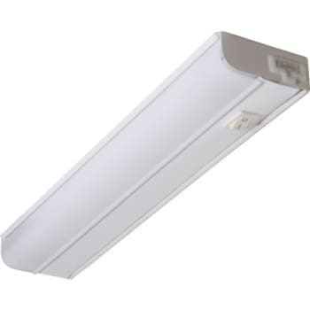 One-Light 12" Slim Fluorescent T5 Undercabinet Fixture, White, White Diffuser
