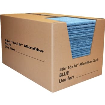 Maintenance Warehouse® Absorbent Microfiber Cleaning Towel (48-Case) (Blue)