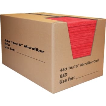 Image for Maintenance Warehouse® Absorbent Microfiber Cleaning Towel (48-Case) (Red) from HD Supply