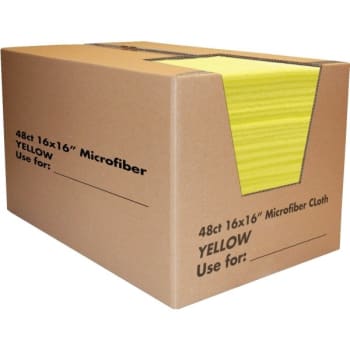 Maintenance Warehouse® Absorbent Microfiber Cleaning Cloth (48-Case) (Yellow)