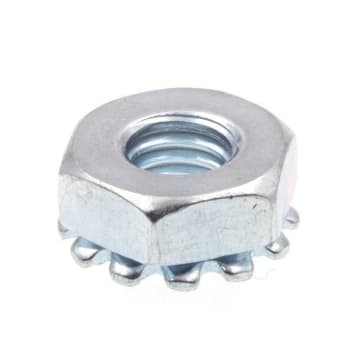 K-Lock Nuts With External Tooth Washer, #10 Zc Stl, Package Of 50