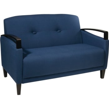 Image for Office Star Products Main Street Love Seat, Woven Indigo Fabric from HD Supply