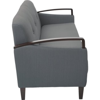 Office Star Products Main Street Sofa, Charcoal Fabric, Dark Espresso Finish