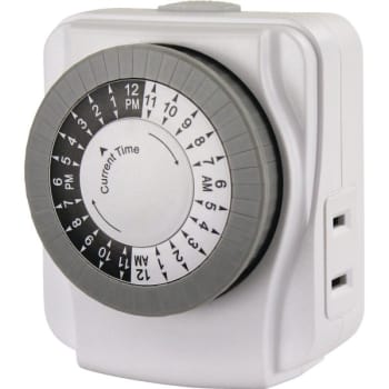 Image for Prime Wire & Cable 24 Hr 125 Volt 15 Amp Electromechanical Timer W/ 1-Outlet from HD Supply