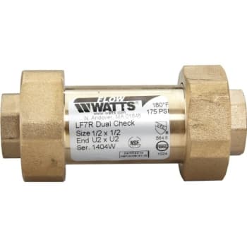 Image for Watts Female NPT Inlet x Female NPT Outlet Lead-Free Dual Check Valve 3/4 x 3/4" from HD Supply