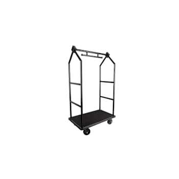 Hospitality 1 Source® Contemporary Bellman'S Cart, Black Powder Coated Finish