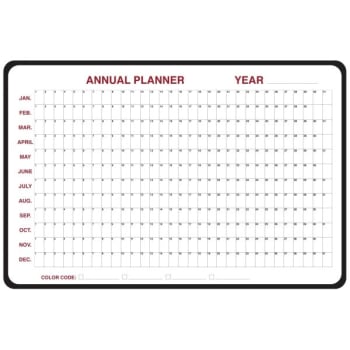 Image for Ghent® 2'x3' Dry Erase Planner, Annual, Radius Corners, Black Vinyl Frame from HD Supply