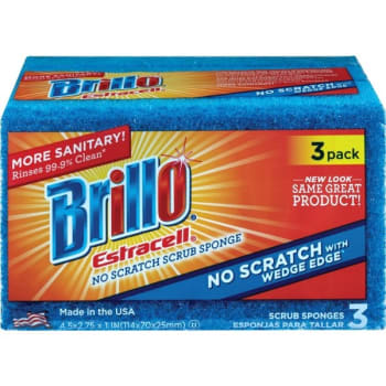 Image for Brillo Estracell Blue No Scratch Scrub Sponge W/ Wedge Edge (3-Pack) from HD Supply
