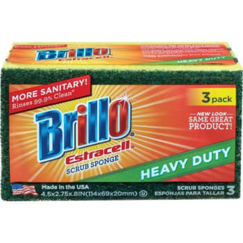 Image for Brillo Estracell Green/yellow Heavy-Duty Scrub Sponge (3-Pack) from HD Supply