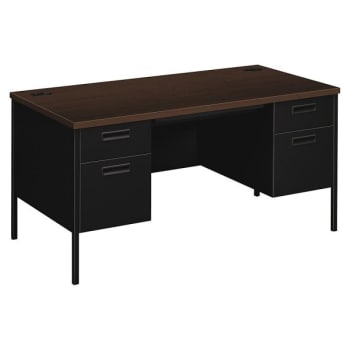 Image for HON Metro Mocha/Black Classic Double Pedestal Desk from HD Supply