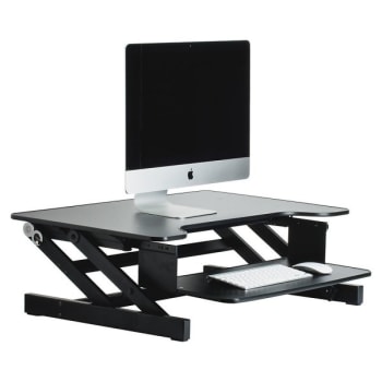 Lorell Black Desktop Sit-Stand Workstation