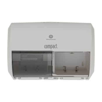 Image for Compact® Coreless 2-Roll Side-By-Side Toilet Paper Dispenser (White) from HD Supply