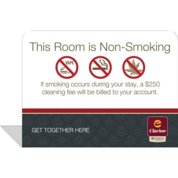 Image for Spindle Clarion In-Room Non-Smoking Easel, Package Of 50 from HD Supply