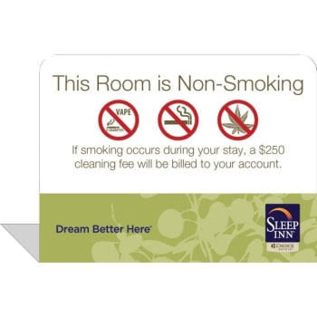 Image for Spindle Sleep Inn In-Room Non-Smoking Easel, Package Of 50 from HD Supply