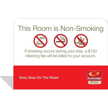 Image for Spindle Econolodge In-Room Non-Smoking Easel, Package Of 50 from HD Supply