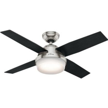 Hunter® Dempsey 44 in Indoor Ceiling Fan w/ Light (Brushed Nickel)