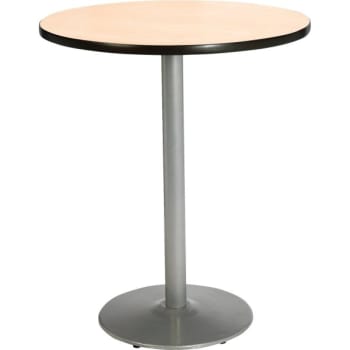 Kfi 36" Round Bistro Height Pedestal Table, Natural Hpl Top, Round Base