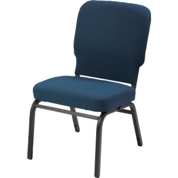 KFI Oversized Stack Chair, Armless, Holds 500 Lb, Navy Fabric