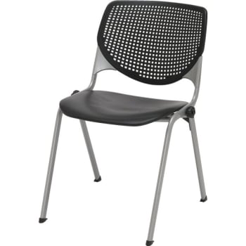 KFI Stack Chair With Perforated Back, 400 Weight Capacity, Black Seat And Back