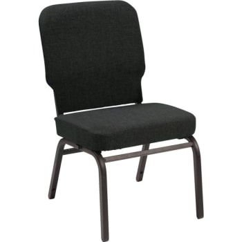 KFI Oversized Armless Stacking Chair Extra Wide Holds 500 Pounds W/Black Fabric