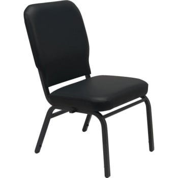 KFI Armless Stacking Chair Extra Wide Holds 500 Lb Black Anti-Microbial Vinyl