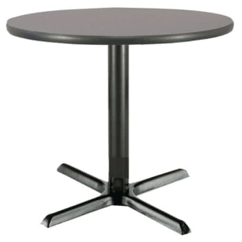 Image for Kfi 36" Round Pedestal Table Graphite Laminate Top, Cast Iron Base from HD Supply