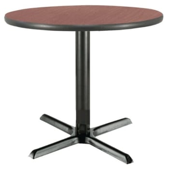 Image for KFI 42" Round Pedestal Table Mahogany High Pressure Laminate Top, Cast Iron Bas from HD Supply