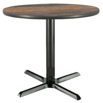 Image for KFI 30" Round Pedestal Table Walnut High Pressure Laminate Top Cast Iron Base from HD Supply