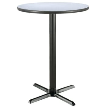Image for KFI 30" Round Bar Height Pedestal Table Gray Nebula Laminate Top, Cast Iron Bas from HD Supply