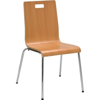KFI Cafe Chair With Bent Plywood Shell In Natural Laminate Finish
