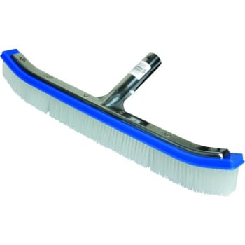 Image for Kemtek 18 in Curved Back Pool Wall Brush w/ 1.5 in Stainless Steel and Nylon Bristles from HD Supply