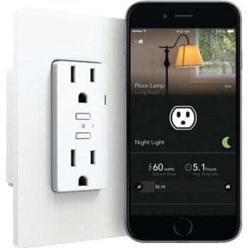 Image for Hubbell® iDevices 15 Amp 125 Volt Wi-Fi Smart Wall Outlet Works w/ Alexa, Siri and Google Assistant (White) from HD Supply