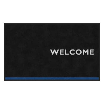 Image for M+A Matting Microtel-Welcome Blue Stripe ColorStar Impressions, 3' X 5' from HD Supply