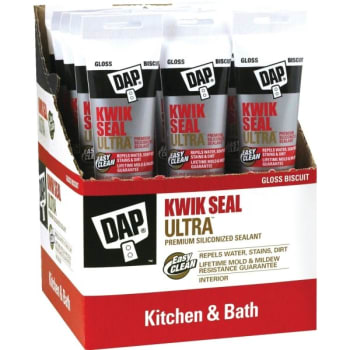 Image for DAP 5.5 Oz Kwik Seal Ultra Premium Siliconized Sealant (Biscuit) (12-Count) from HD Supply