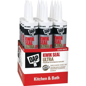 Image for DAP 10.1 Oz Kwik Seal Ultra Premium Siliconized Sealant (White) (12-Count) from HD Supply