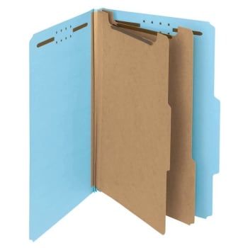 SMEAD® Blue Pressboard Legal-Size Classification Folder, Package Of 10
