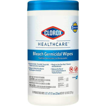 Image for Clorox Healthcare® Bleach Germicidal Wipes (70-Count/Canister) from HD Supply