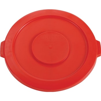 Rubbermaid 32 Gallon Round Flat Top Brute Trash Can Lid (Red)
