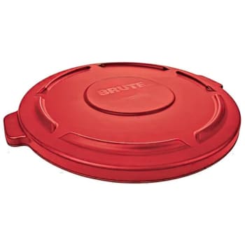 Rubbermaid 32 Gallon Round Flat Top Brute Trash Can Lid (Red)
