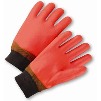 Image for Radnor Large Orange Polyvinyl Chloride Cold Weather Glove W/Knit Wrist, 3 Pair from HD Supply