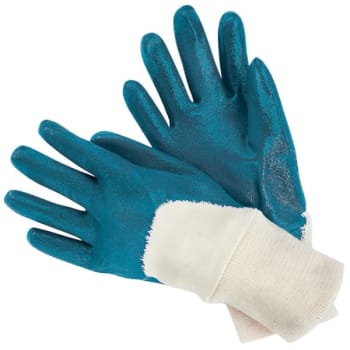 Radnor Large Light Weight Nitrile Palm Coated Glove W/ Knit Wrist Cuff, 5 Pair