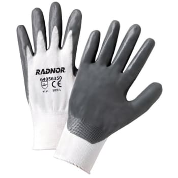 Image for Radnor X-Large Gray/White Nitrile Coated Nylon Glove W/ Knit Wrist Cuff, 10 Pair from HD Supply