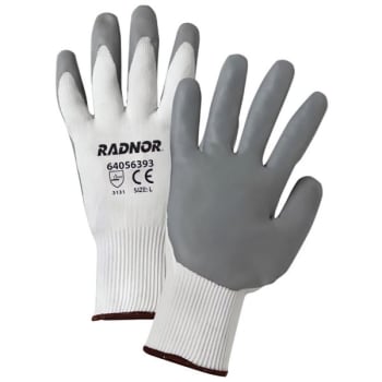 Radnor X-Large Premium Foam Nitrile Palm Coated Glove W/ Knit Wrist Cuff, 4 Pair