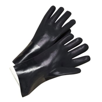Radnor Large Black PVC Chemical Resistant Glove With Sandpaper Grip 14", 5 Pair