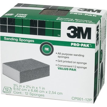 Image for 3m Cp001-12p 2.62" X 3.75" X 1" Fine Sanding Sponge, Package Of 12 from HD Supply