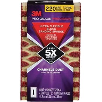 Image for 3M Pro Grade Ultra Flexible Sanding Sponge 220 Grit 2-1/2x4-1/2x1" Package Of 12 from HD Supply